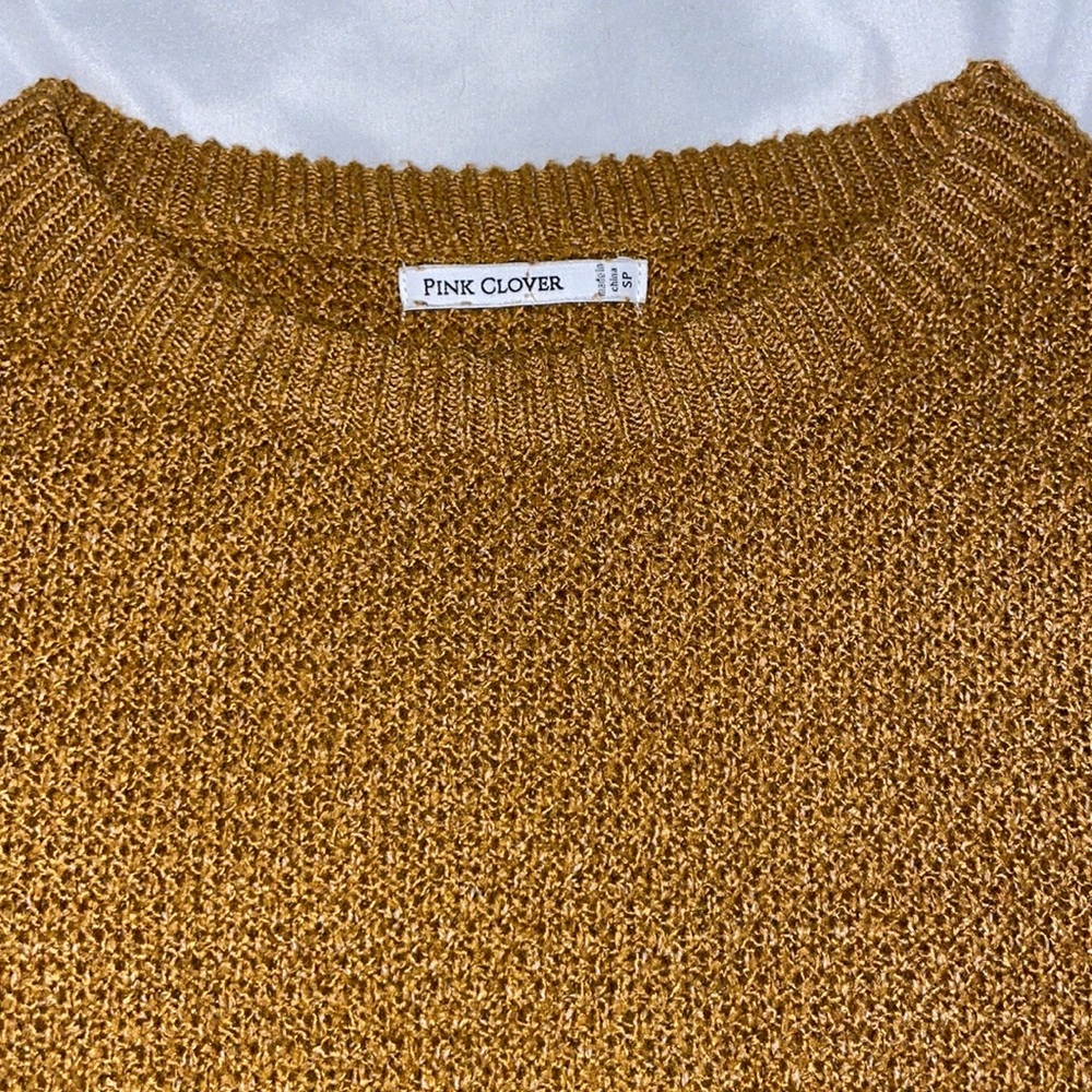 Womens Petite Pink Clover Sweater Size SP